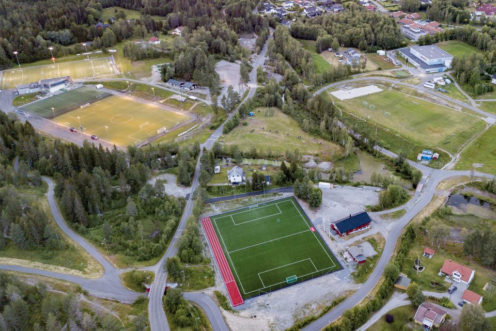 Dronefoto over Konnerud stadion